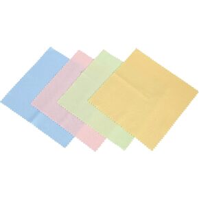 4 Microfiber Optical Cleaning Cloth DVD LCD Camera Lens Screen Clean Cloth Towel, pink+ Green + Yellow + Blue, 143556