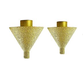 2 PCS Diamond Beveling Chamfer bit for M10 Thread Adapter ، Cone Charve Polish Well 38mm و 50 mm hole diamondink for incles timpring forming