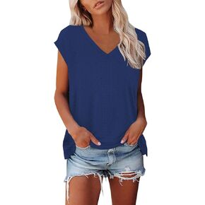 Womens Eyelet Summer Tops Jacquard Embroidery Short Sleeve Shirts Dressy Casual Tshirts Elegant Soft Blouses