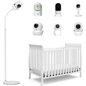 Universal Floor Stand for Infant Optics, Babysense, Nanit Pro, Hellobaby HB6550 HB65/HB66/HB248 Baby Monitor, Gooseneck Swivel Holder Mount with 68.8" Adjustable Height and Stable Base