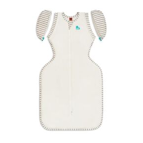 Love to Dream Transition Bag Organic 1.0 TOG, Cream, Medium, 13-19 lbs., Patented Zip-Off Wings, Gently Help Baby Safely Transition from Being swaddled to arms Free Before Rolling Over