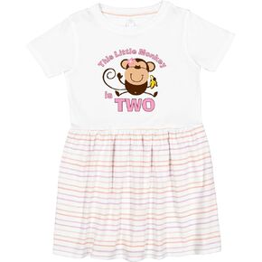 inktastic Little Monkey Girl 2nd Birthday Toddler Dress
