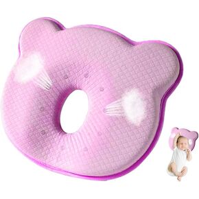 2025 New Upgrade Donut Soft and Cozy Pillow Prеvents FΙat hеad and Shapеs Hеad Memory Foam Travel Pillow(Pink)