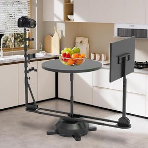 Panoramic Surround Platform, 360 Video Photography Turntable, Angle Adjusted, Rotating Camera Slider for Commercial Video, Food Shooting, Product Photography,Manual
