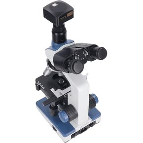 Electric Compound Trinocular Microscope 307X to 7690X LED Compound Microscope with 5MP USB 2.0 Camera (US Plug)