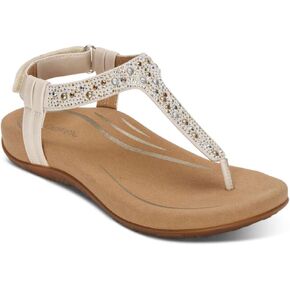 Aetrex Women's Marni Orthopedic Adjustable Slingback Thong Sandals - Arch Support T-Strap Sandals
