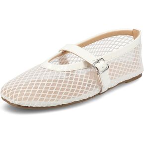 Journee Womens cushioned footbed Mesh Fabric Flats Flat Sole Casha Mary Jane Flats Buckle