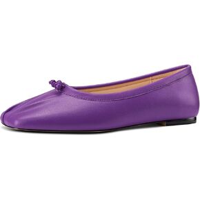 Aachcol Womens Square Toe Ballet Flats Slip-on Classic Work Flats Shoes Dress Shoes