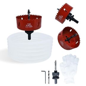 4.12 Hole Saw for Recessed Lights, 4-1/8 Inch Hole Cutter with Dust Bowl Catcher for Led Recessed Lighting 4-1/8 Inch and Wood Metal Drywall, Bi-Metal Construction