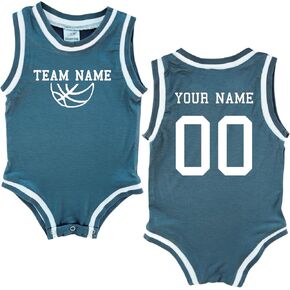 Custom Sleeveless Basketball TEAM Sport Jersey for Babies - Personalized with Name & Number-FRONT and BACK