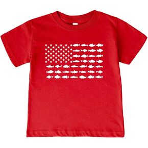 American Flag Fishing Kids Shirt, Fish Flag Infant/Toddler/Youth T-Shirt