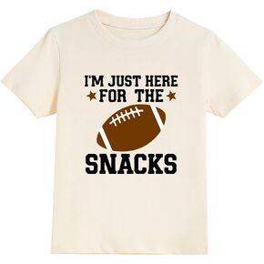 Baseball Shirt Toddler Boys I'm Just Here for The Snacks Funny Football T-Shirt Kids Short Sleeve Summer Tees 2-10 T