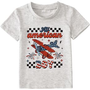 CM C&M WODRO Toddler Boys 4th of July Shirt All American Boy Patriotic T-Shirt American Flag Tee Top Independence Day Clothes