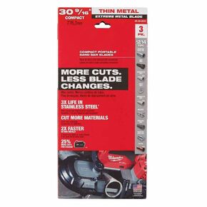 48-39-0631 for Milwaukee 30-9/16" 12/14 TPI Extreme Thick Metal Band Saw Blades, 3Pk, Blade Dimensions 15.3" x 0.8" x 7 "