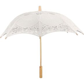 Yosoo White Umbrella, Lace Umbrella Lace Parasol Photograph Parasol Vintage Wedding Bridal for Decoration Photo Lady Costume 1920s Party