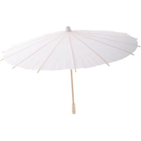 jojofuny DIY Oiled Paper Umbrella Chinese Japanese Parasol for Creative Art Wedding Bridal Photography Prop Vintage Style Outdoor Elegance Blank Surface for Custom Designs