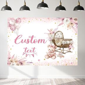 7x5ft Blue Bear We Can Bearly Wait Baby Shower Backdrop for Boy Blue Floral Theme Watercolor Balloons Newborn Baby Party Decoration Photo Background