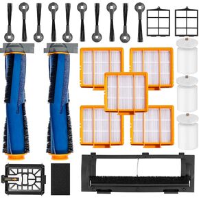 إكسسوارات قطع الغيار البديلة لـ Shark AV2610WA RV2610WA RV2410WD MATRIX PLUS 2- IN-1،2 الفرشاة الرئيسية ، 4 مرشحات ، 3 منصات MOP ، 6 فرش جانبية ، مرشحان مسبق ، و 1 مرشح Pre-Motor 2 Foam Filter