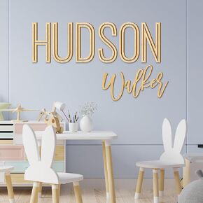 Custom Wooden Baby Name Sign - Personalized Name Signs for Nursery Wall Decor - Wooden Name Signs for Kids Room - Perfect Baby Shower Gift - Nursery Name Sign for Boys & Girls (First Name)