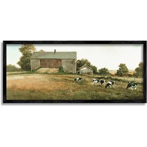 Stupell Industries Traditional Cows Grazing Framed Giclee Art by Ray Hendershot
