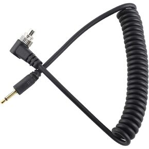 2.5MM Male Flash PC SYNC Cable Cord Extended Coiled Wire Links Camera Trigger Environmental Light 100CM