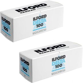 2 X Ilford 1743399 Delta Pro 100 120 Fine Grain Medium Speed, Black and White Film, ISO 100, 120 Size
