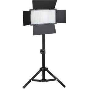 LED Video Lighting Panel EU Plug US Adapter 3200K-56000K Photography Lighting Remote Control for Live Stream Studio(0.5m)