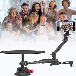 Rotating Camera Slider,360 Panoramic Photography Platform,360 Degree Spinner,Adjustable Shooting Angle,Spinning Photo Video Booth, for Mini Studio Equipment