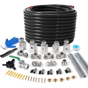 3/4" × 200 FT Shop Air Line Kit, Rapid Air System 3/4 Inch Hdpe-Aluminum Compressed Air Piping for Garage Includes Air-locking/Elbow/Tee/Air Outlet Block Fittings Leak Proof Easy to Install