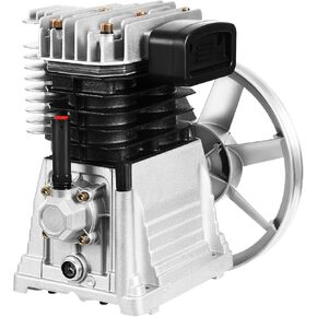 Air Compressor Pump Head, 3HP 2.2KW Industrial Compressor Pump Motor, Single Stage Twin Cylinder Splash Lubrication Pump