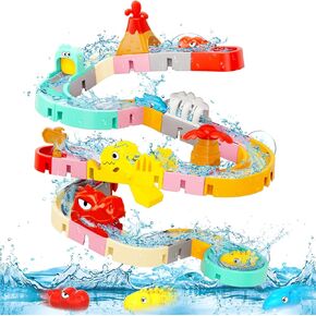 ألعاب حمام الديناصورات للأطفال الذين تتراوح أعمارهم بين 1-3 4-8 ، 43 PCS SLIDES SLIDS مع 3 Dino Bathub Toys Toddlers 2-4 3-5 ، Fun Baby Bathtime Dather Gift 2 3 4 5 Boy Girls