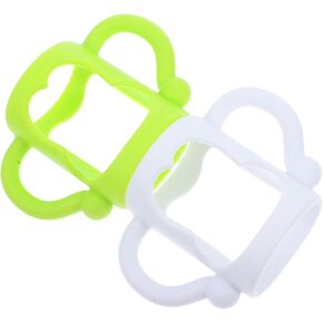 Garneck Baby Bottle Grip 2-piece Silicone Handle Soft Comfortable for Feeding Bottles Newborns Toddlers