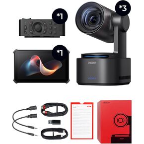 OBSBOT Tail 2 PTZR NDI Camera 4K Muticam Bundle with OBSBOT Talent & Remote Controller, Pro AI Tracking, 1/1.5" CMOS, 50MP, 5X Optical Zoom, 12X Hybrid Zoom, SDI/HDMI/IP/USB 3.0 Output, Live Streaming