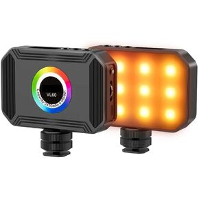 360 Full Color Mini RGB Video Light 2450mAh Rechargable Pocket Dimmable Light 2500-9000K Mini Lamp