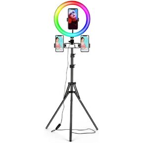 10 Inch RGB Light with Remote LED Photographic Light Selfie Tripod with Stand