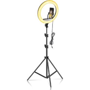 RGB Light with Tripod Stand حامل الهاتف LED مصباح LED للبث المباشر ماكياج ماكياج ضوء تصوير (68 سم)
