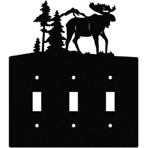 Moose Single Rocker Light Switch Covers Wall Plate, Metal Decorative Plates for Bathrooms Kitchen Home Office (Single GFCI)