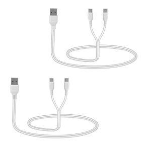2pcs Charging Cable for Momcozy M5 M6 M9 S9 Pro & S12 Pro Hands Free Breast Pumps Charger, 22.44 Inch Long White USB Power Cord Accessories for Momcozy M5