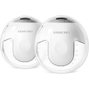 Hands Free Breast Pump, Wearable Breastfeeding Pump with 320mmHg Strong Suction, 19 Adjustable Levels & 4 Modes, Ultra-Quiet, Leak-Proof Design Portable Breast Pumps Electric (White, 2 Pack)