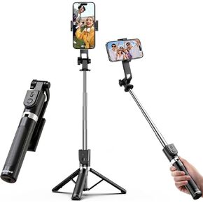 UBeesize Selfie Stick Tripod for iPhone and Android, 52'' Extendable Phone Tripod Stand with Remote, Portable Selfie Sticks with Phone Holder for Video Recording & Travel