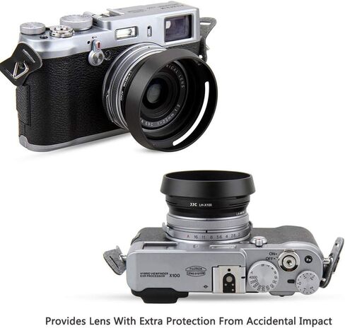 JJC LH-X100 Metal Square Lens Hood مع حلقة محول AR-X100 49 ملم لـ Fuji Fujifilm X100VI X100V X100F Cameras ، LH-X100 HOOD مع حلقة محول المرشح ، يسمح بربط UV/ND/CPL in Saudi Arabia