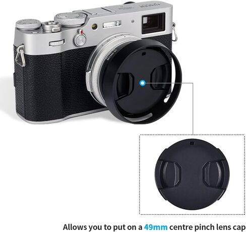 JJC LH-X100 Metal Square Lens Hood مع حلقة محول AR-X100 49 ملم لـ Fuji Fujifilm X100VI X100V X100F Cameras ، LH-X100 HOOD مع حلقة محول المرشح ، يسمح بربط UV/ND/CPL in Saudi Arabia