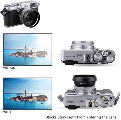 JJC LH-X100 Metal Square Lens Hood مع حلقة محول AR-X100 49 ملم لـ Fuji Fujifilm X100VI X100V X100F Cameras ، LH-X100 HOOD مع حلقة محول المرشح ، يسمح بربط UV/ND/CPL in Saudi Arabia