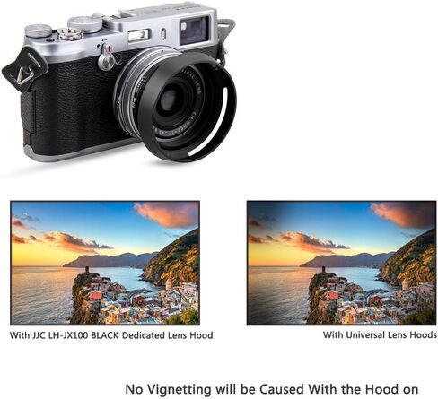 JJC LH-X100 Metal Square Lens Hood مع حلقة محول AR-X100 49 ملم لـ Fuji Fujifilm X100VI X100V X100F Cameras ، LH-X100 HOOD مع حلقة محول المرشح ، يسمح بربط UV/ND/CPL in Saudi Arabia