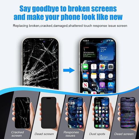 LMQ for iPhone Xs Max Screen Replacement Kit 6.5“ Full HD Display (A1921, A2101, A2102, A2103, A2104) 3D Touch Display Digitizer Frame with Repair Tool in Saudi Arabia