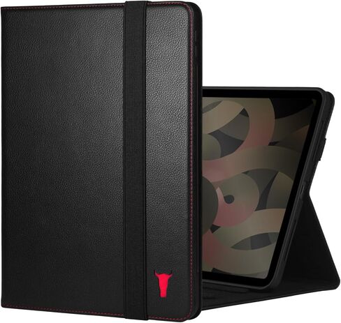 حافظة TORRO متوافقة مع iPad Air 5 / Air 4 - غطاء جلد أصلي iPad Air 2022/2020 مع وظيفة الحامل، واتصال قلم Apple ووظيفة النوم (بني داكن) in Saudi Arabia