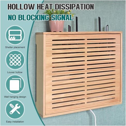 Router Storage Box，WiFi Router Storage Box, No Drilling,Hidden Wire Management,Cable Organizer Box,Versatile Wall Storage Shelf,for Bedroom and Living Room(Orange) in Saudi Arabia