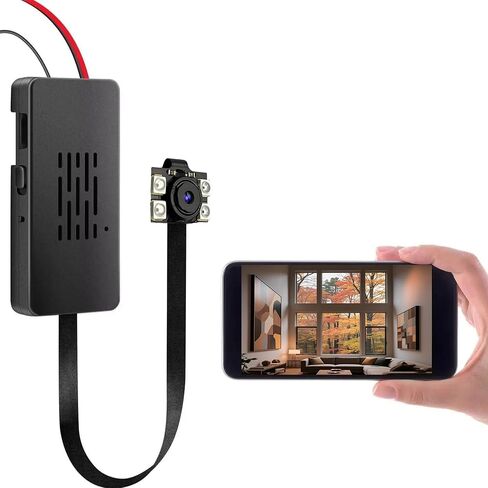 Wireless Mini Camera 1080P HD Security Camera DIY Module with Motion Detection Alarm for Home Office Garage Security Easy Operation APP Control (Black_Night Vision Version) in Saudi Arabia