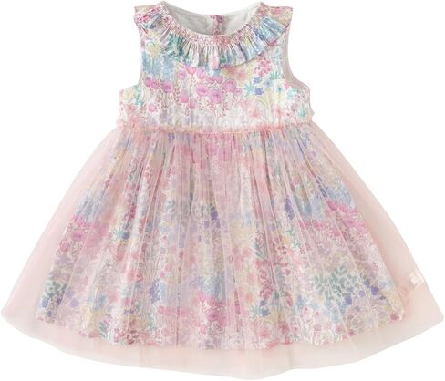 DAVE&BELLA Toddler Girls Tutu Dress, Tulle Ruffled Sleeveless Princess Dresses Summer Flower Sundress Wedding Birthday Party in Kuwait