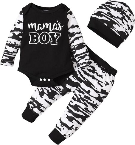 Baby Boy Clothes Newborn Infant Baby Clothes Romper + Pants + Hat 3PCS Outfits Set in Saudi Arabia